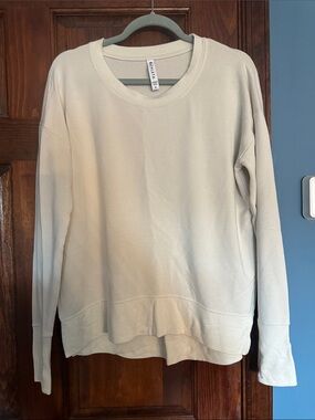 Athleta oversized cream crewneck pullover